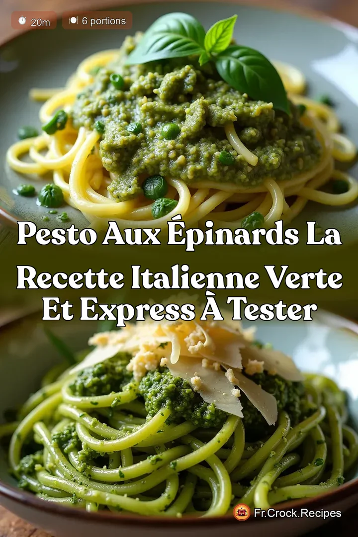 Pesto aux &Eacute;pinards La Recette Italienne Verte et Express &agrave; Tester
