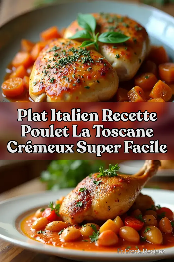 Plat Italien Recette Poulet la toscane Cr&eacute;meux Super Facile
