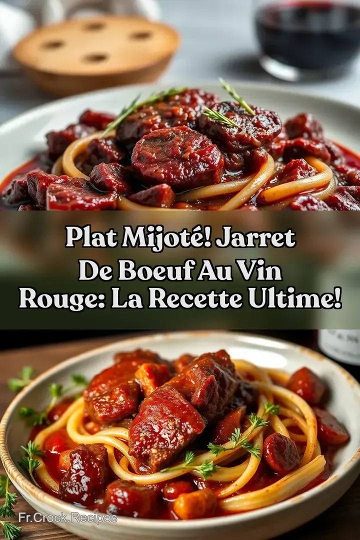 Plat Mijot&eacute;! Jarret de Boeuf au Vin Rouge: La Recette Ultime!