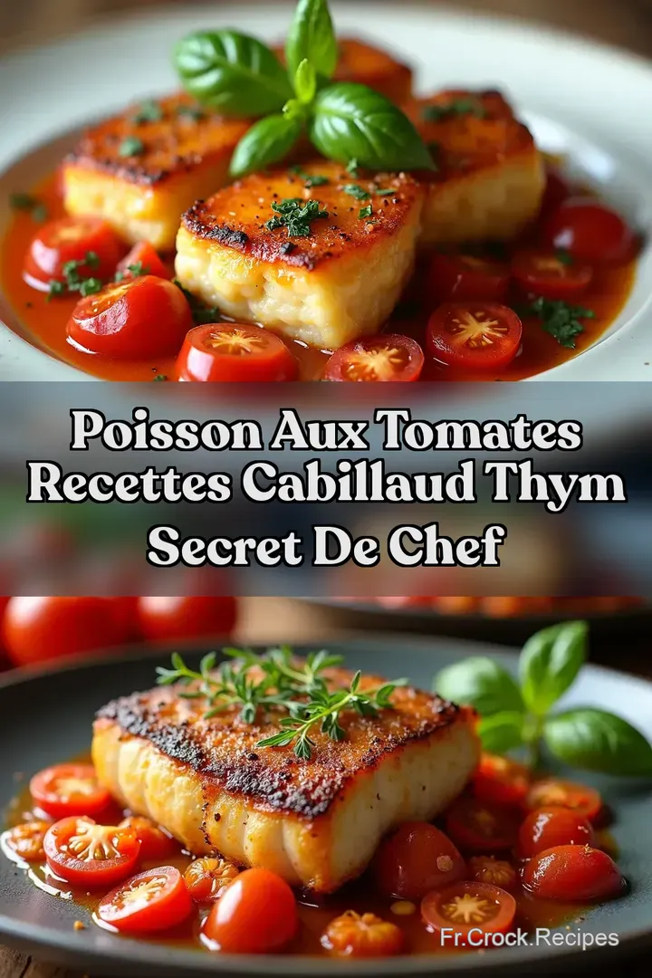 Poisson aux Tomates Recettes Cabillaud Thym Secret de Chef