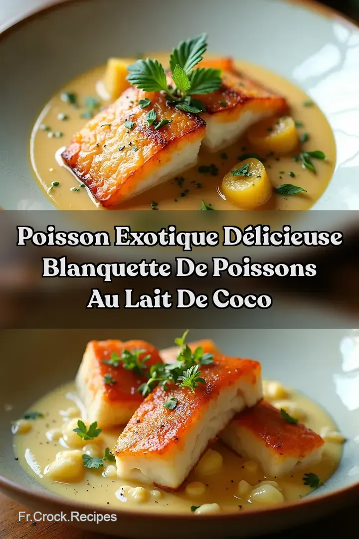 Poisson Exotique D&eacute;licieuse Blanquette de Poissons au Lait de Coco