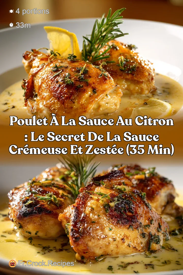 Poulet &agrave; la Sauce au Citron : Le Secret de la Sauce Cr&eacute;meuse et Zest&eacute;e (35 min)