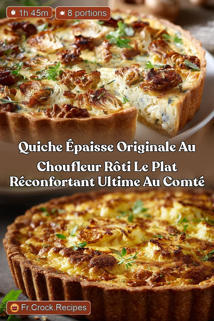 Quiche &eacute;paisse originale au choufleur r&ocirc;ti le plat r&eacute;confortant ultime au Comt&eacute;
