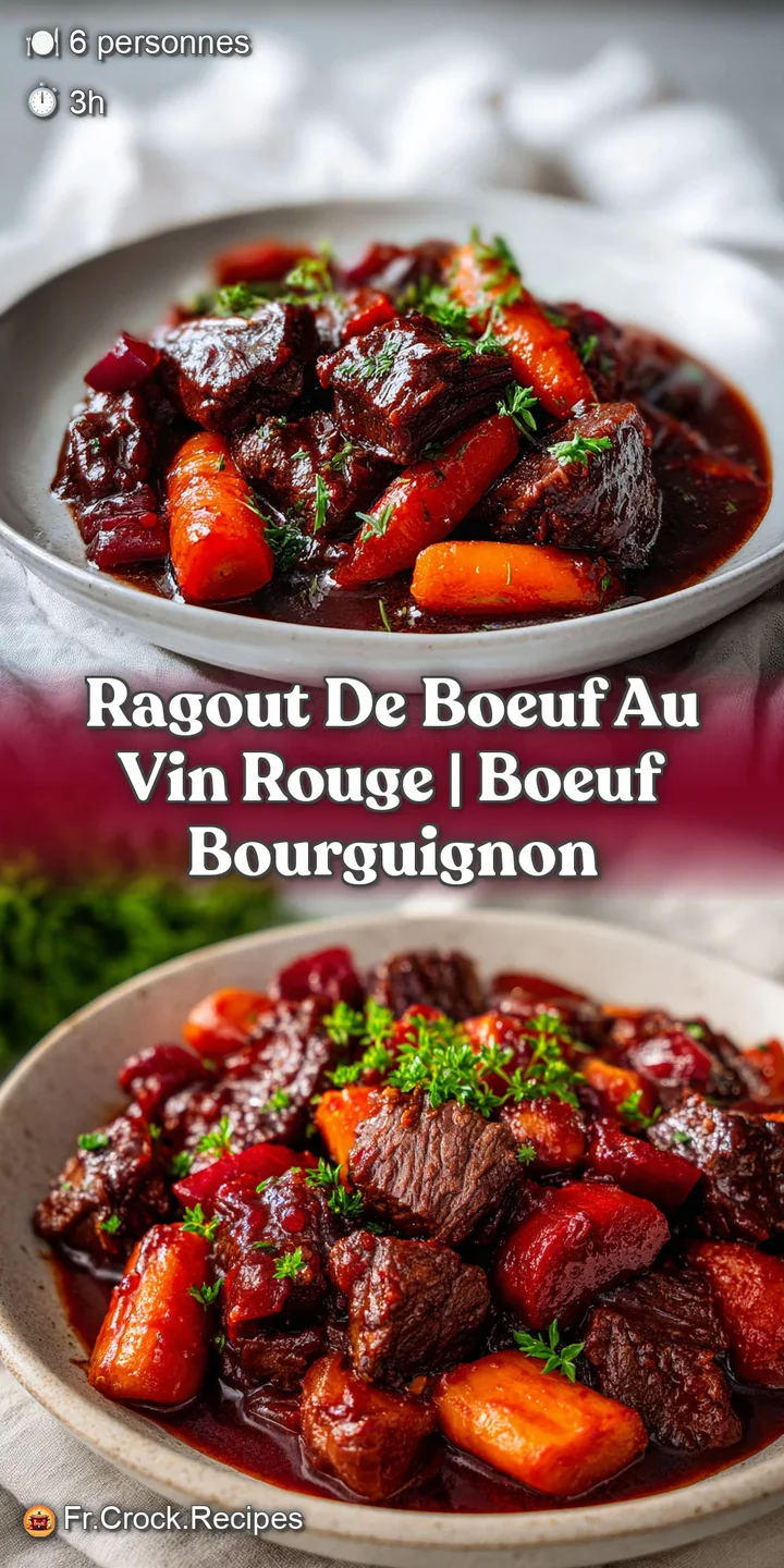 Gros plan sur une viande tendre et juteuse, entour&eacute;e d'une sauce au vin riche et sombre, d&eacute;gageant une vapeur l&eacute;g&egrave;re.