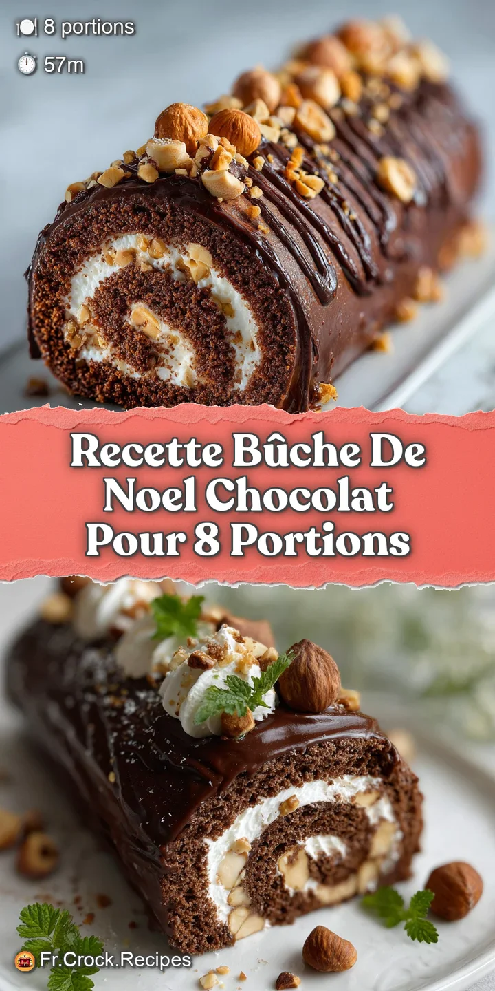 Close-up of a decadent chocolate yule log cake with delicate crackling, showcasing the moist, dark interior and creamy fil...