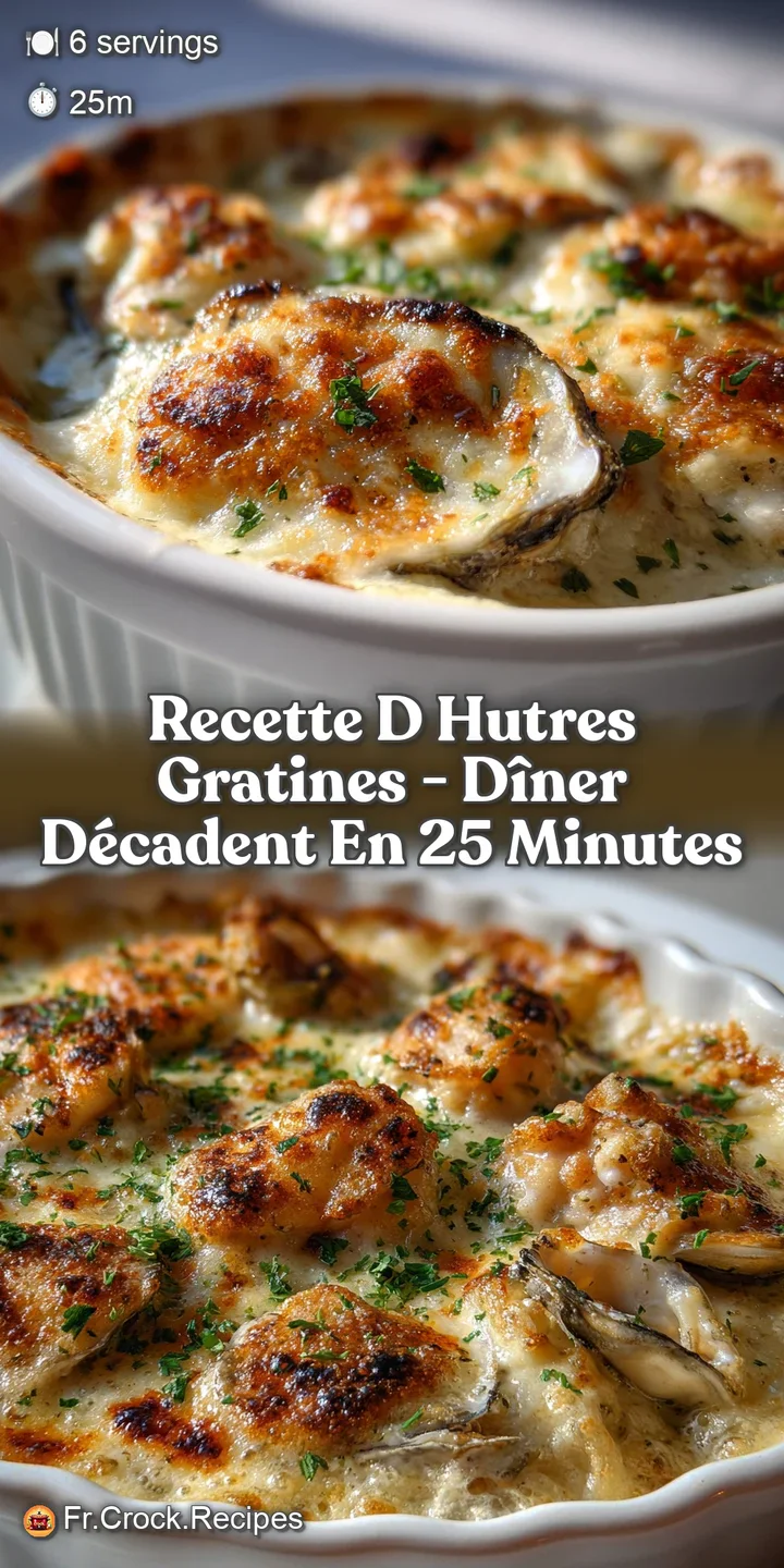 Close-up of succulent baked oysters with a bubbly, golden crust, revealing the tender oyster meat within, glistening with ...