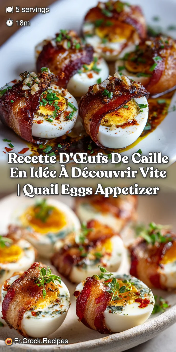 Close-up of a perfectly cooked quail egg. The bright orange yolk glistens beside the creamy white, hinting at a rich, smok...