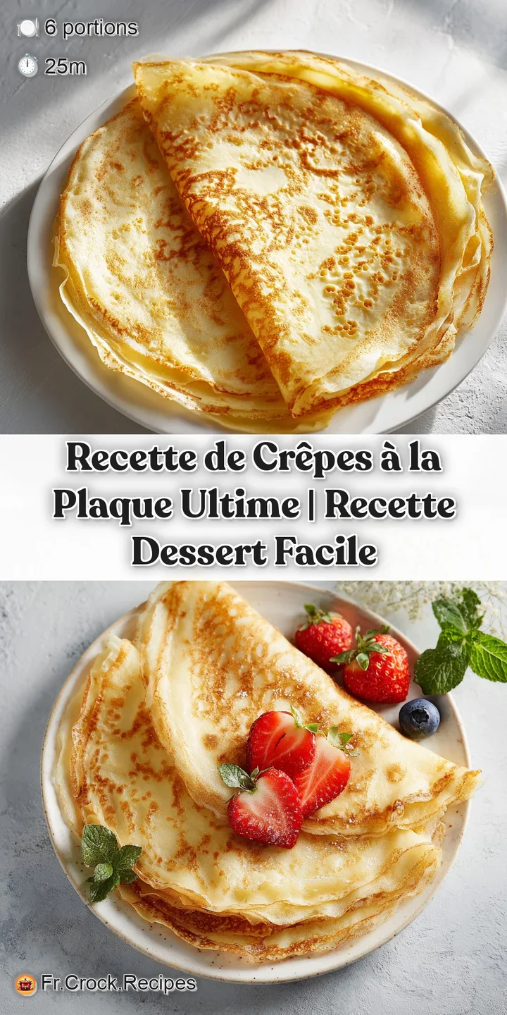 Close-up of a thin, slightly crisp cr&ecirc;pe, golden edges glistening with melted butter and a dusting of sugar.