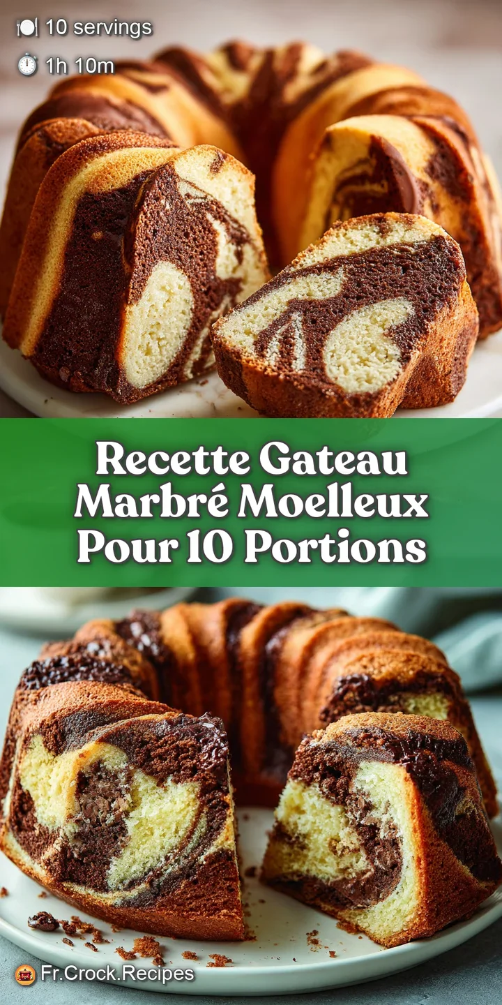 Up-close, the marbled cake reveals a soft, airy crumb with intense chocolate and vanilla swirls, promising a rich, decaden...