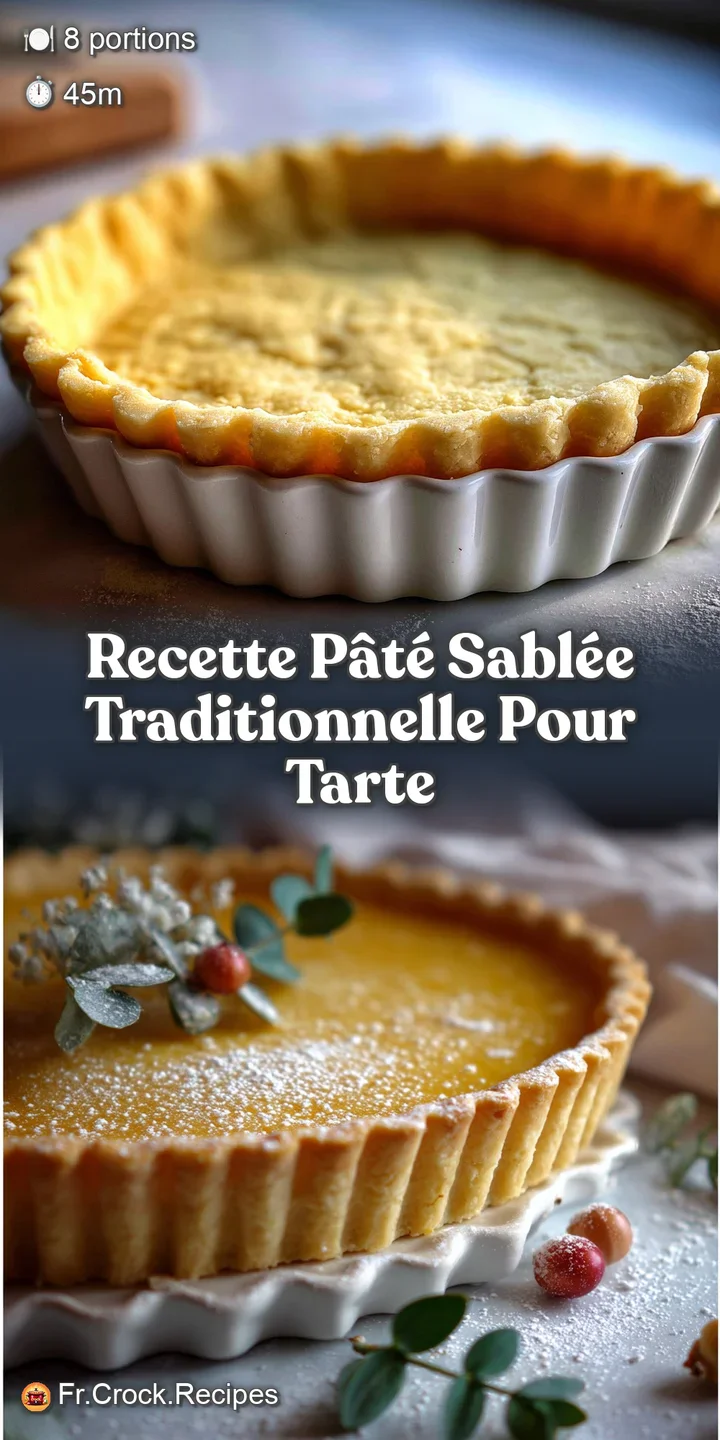 Close-up highlighting the buttery, crumbly texture of a perfectly baked p&acirc;te sabl&eacute;e crust, inviting and golden, ready to eat.