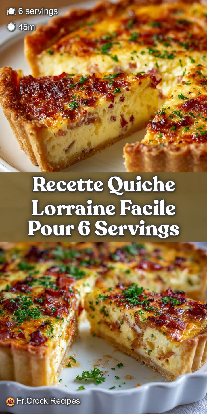 Close-up: Rich, creamy quiche Lorraine surface with bits of bacon baked to golden-brown perfection. A flaky, buttery crust...