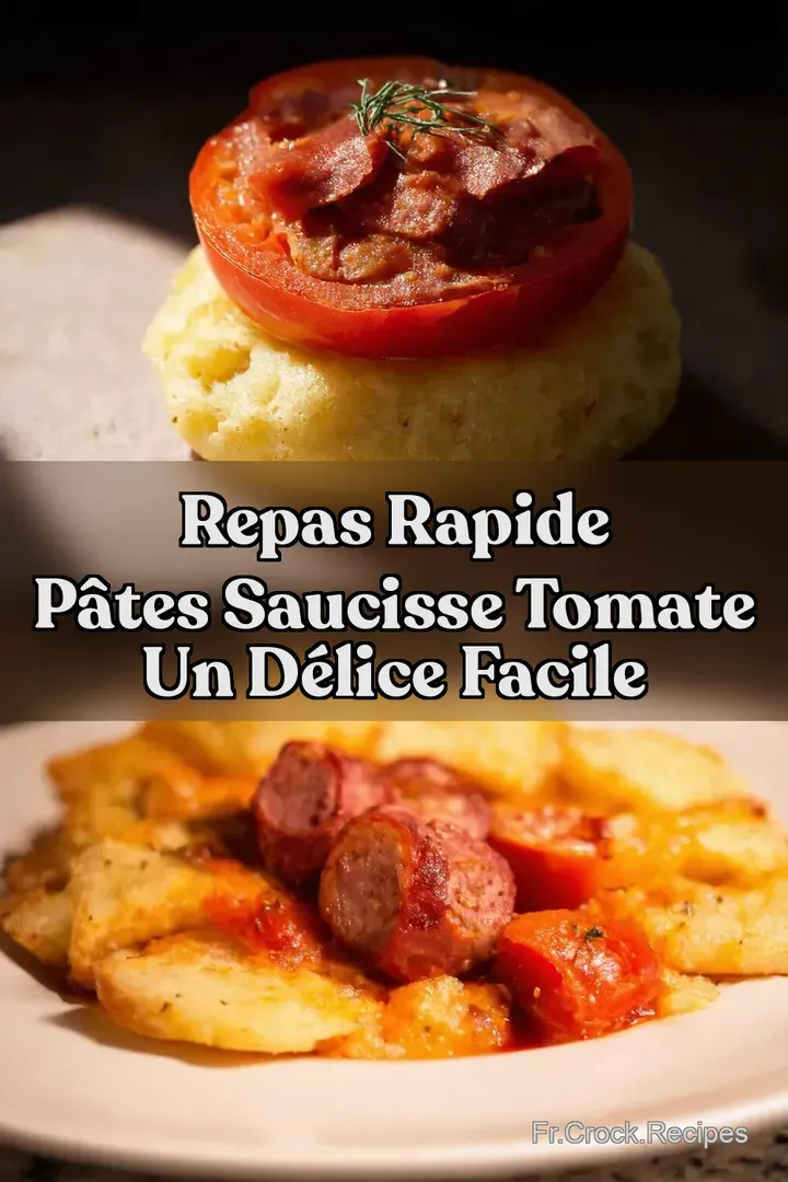 Repas Rapide P&acirc;tes Saucisse Tomate un d&eacute;lice facile