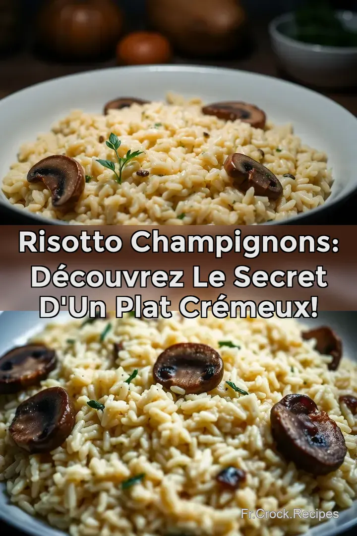 Risotto Champignons: D&eacute;couvrez le Secret d un plat cr&eacute;meux!