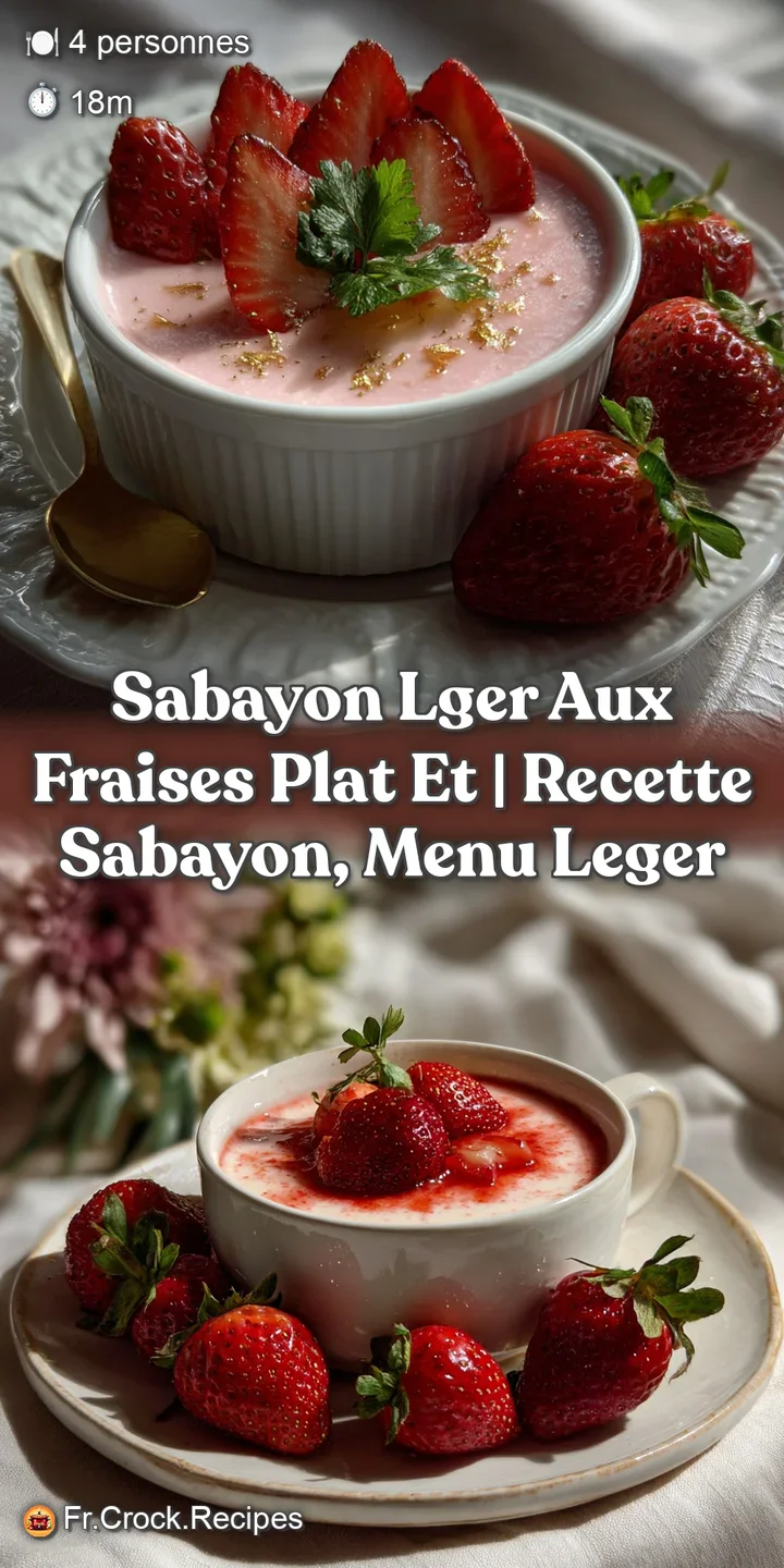 Sabayon Lger aux Fraises Plat et | Recette Sabayon Menu Leger