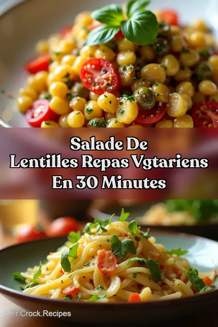 Salade de Lentilles Repas Vgtariens en 30 Minutes