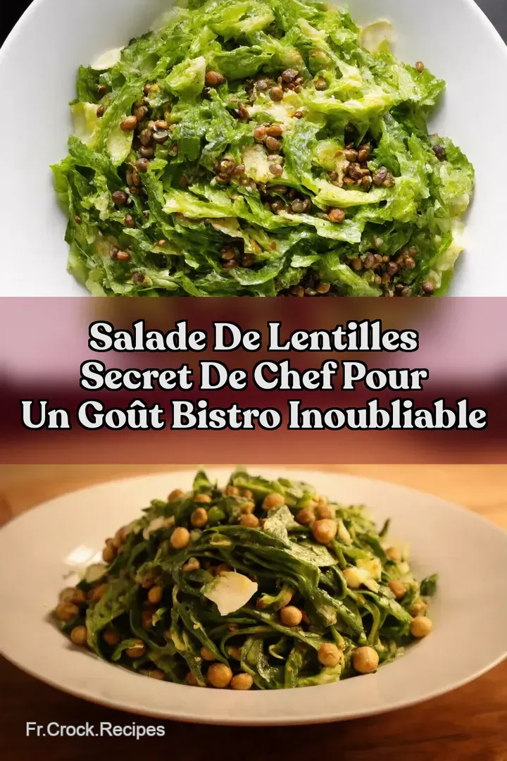Salade de Lentilles Secret de Chef pour un Go&ucirc;t Bistro Inoubliable