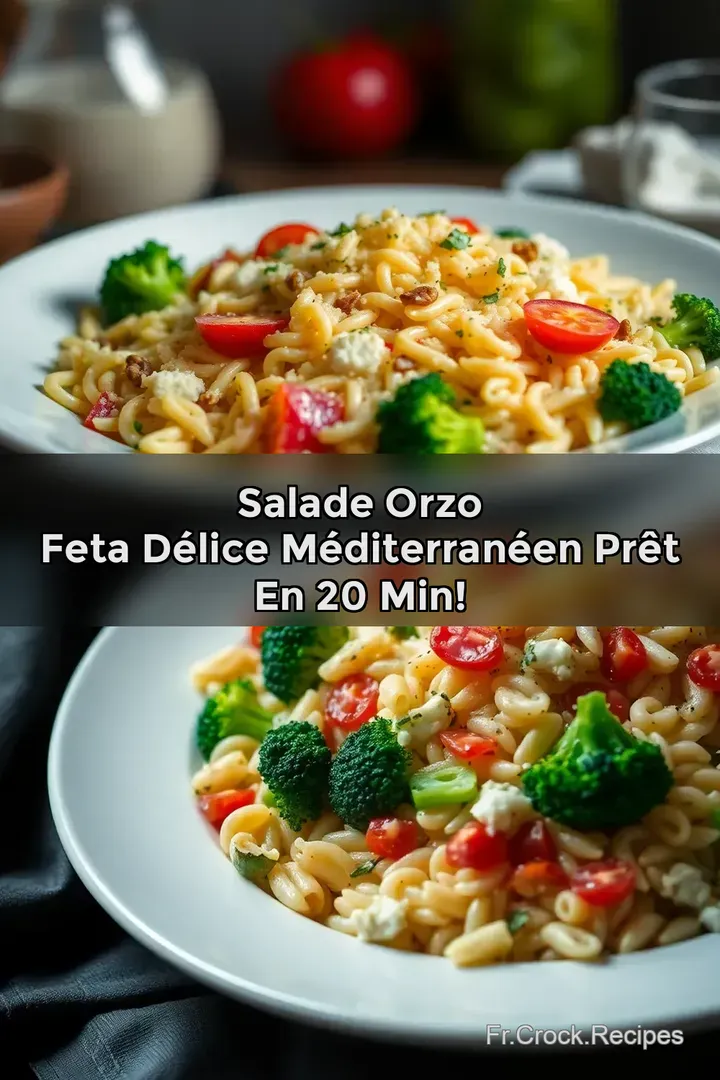 Salade Orzo Feta🥦D&eacute;lice M&eacute;diterran&eacute;en Pr&ecirc;t en 20 Min!