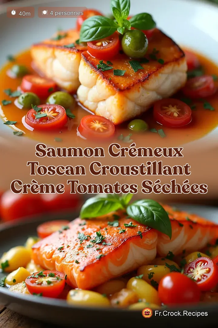 Saumon Cr&eacute;meux Toscan Croustillant Cr&egrave;me Tomates S&eacute;ch&eacute;es