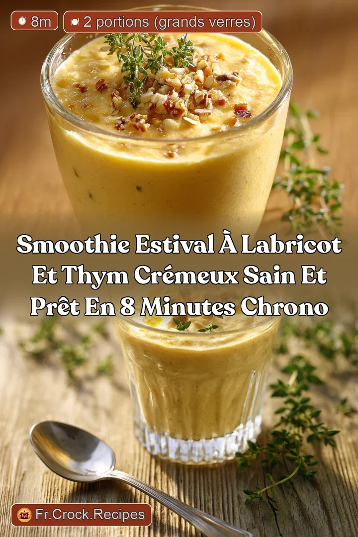 Smoothie estival &agrave; labricot et thym Cr&eacute;meux sain et pr&ecirc;t en 8 minutes chrono