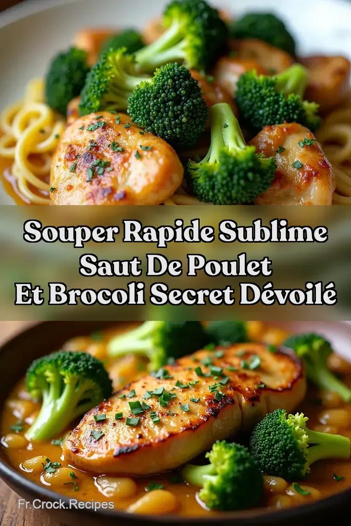 Souper Rapide Sublime Saut de Poulet et Brocoli Secret d&eacute;voil&eacute;