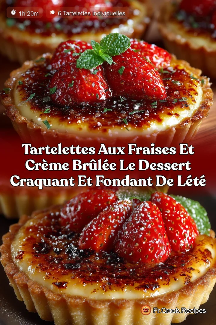 Tartelettes aux fraises et cr&egrave;me br&ucirc;l&eacute;e le dessert craquant et fondant de l&eacute;t&eacute;