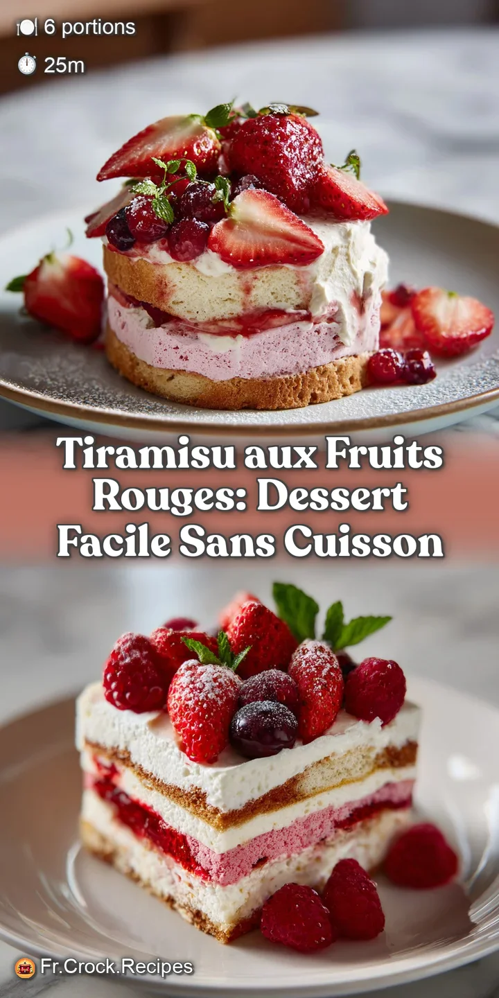 Close-up of vibrant red berries layered in a luscious tiramisu. Creamy, decadent, and utterly irresistible.