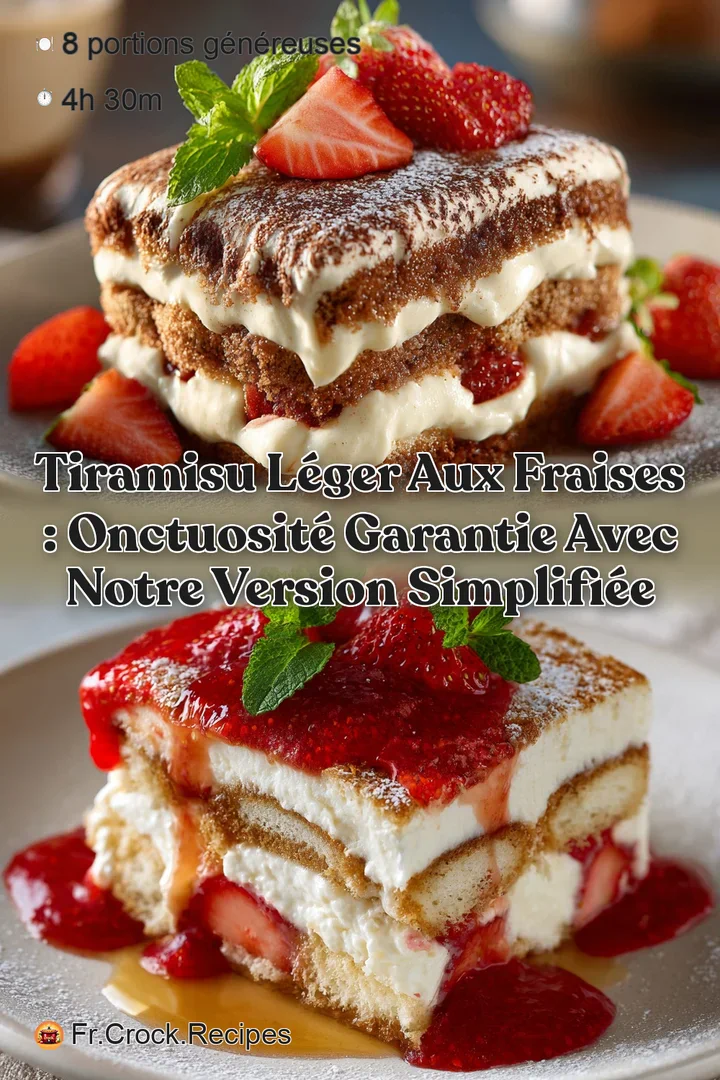 Tiramisu L&eacute;ger aux Fraises : onctuosit&eacute; garantie avec notre version simplifi&eacute;e