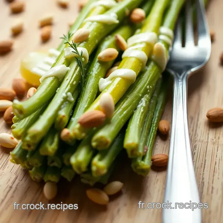 Asperges Vertes &Agrave; La Po&ecirc;le Beurre Noisette Et Amandes presentation
