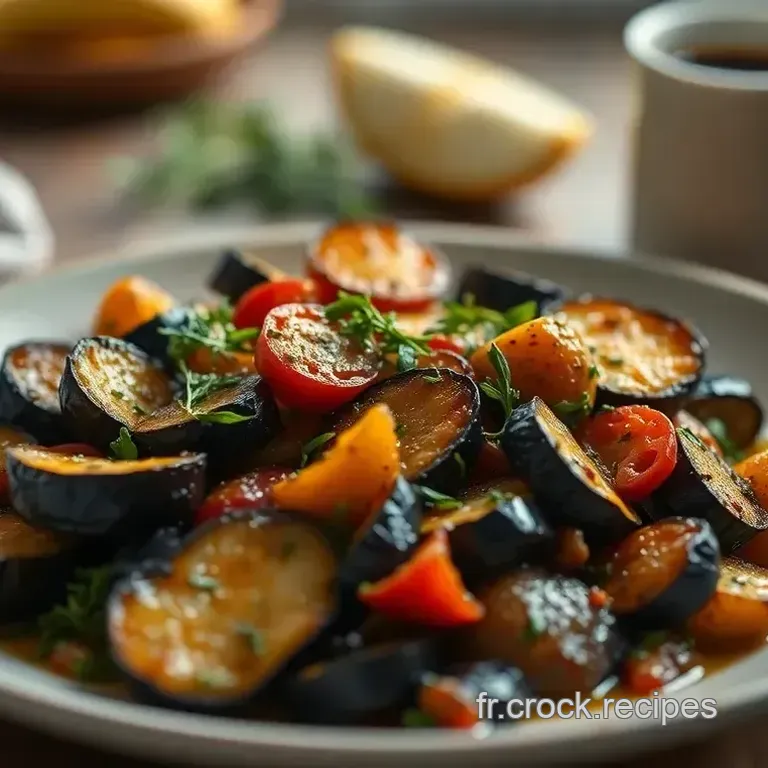 Aubergines et Poivrons R&ocirc;tis &agrave; l Ail et aux Herbes