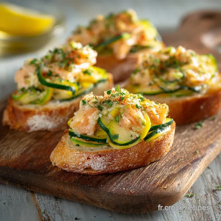 Bruschettas aux Courgettes et au Saumon La recette ultrafra&icirc;che pour lap&eacute;ro chic