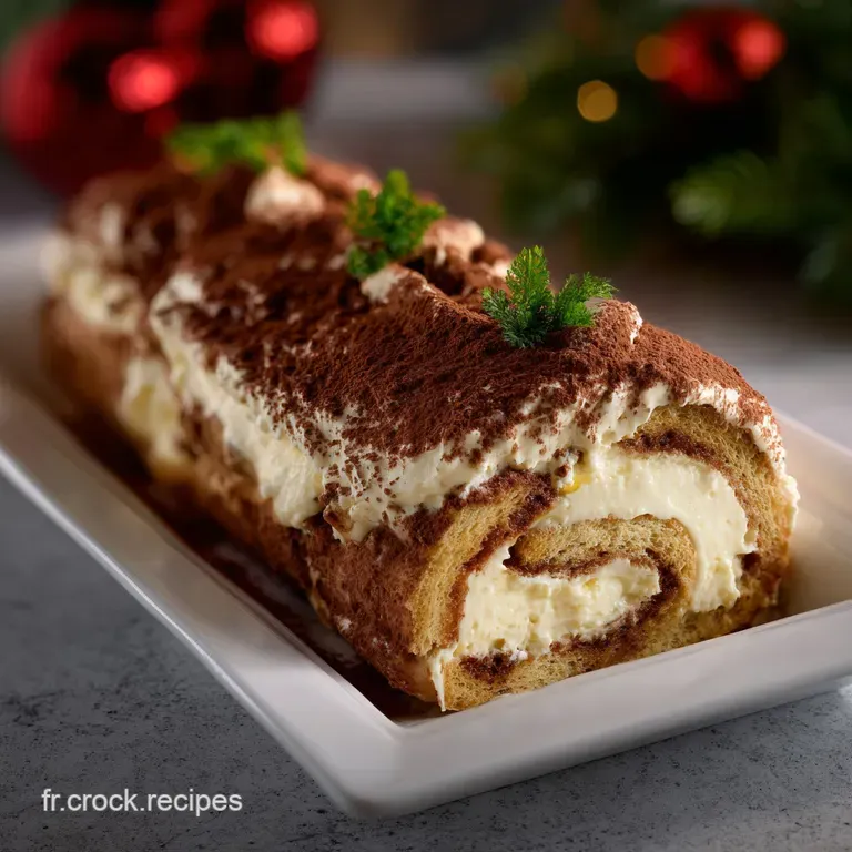 B&ucirc;che De No&euml;l Fa&ccedil;on Tiramisu Gourmande Et Festive