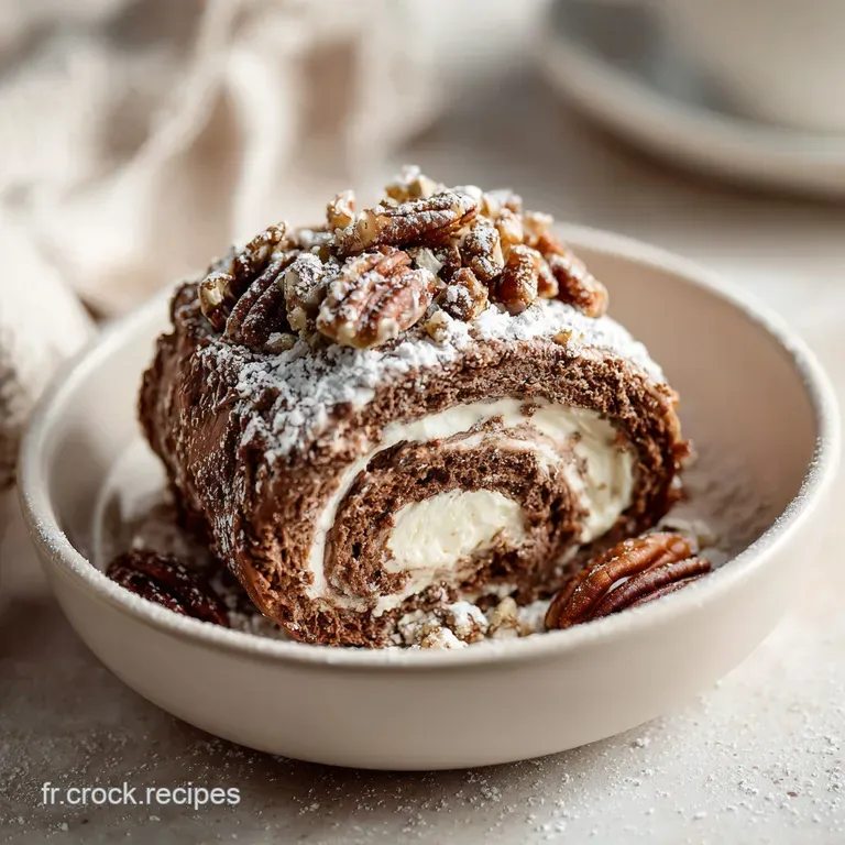 Elegant slice of vanilla B&ucirc;che de No&euml;l, revealing a tender crumb and topped with delicate meringue mushrooms.