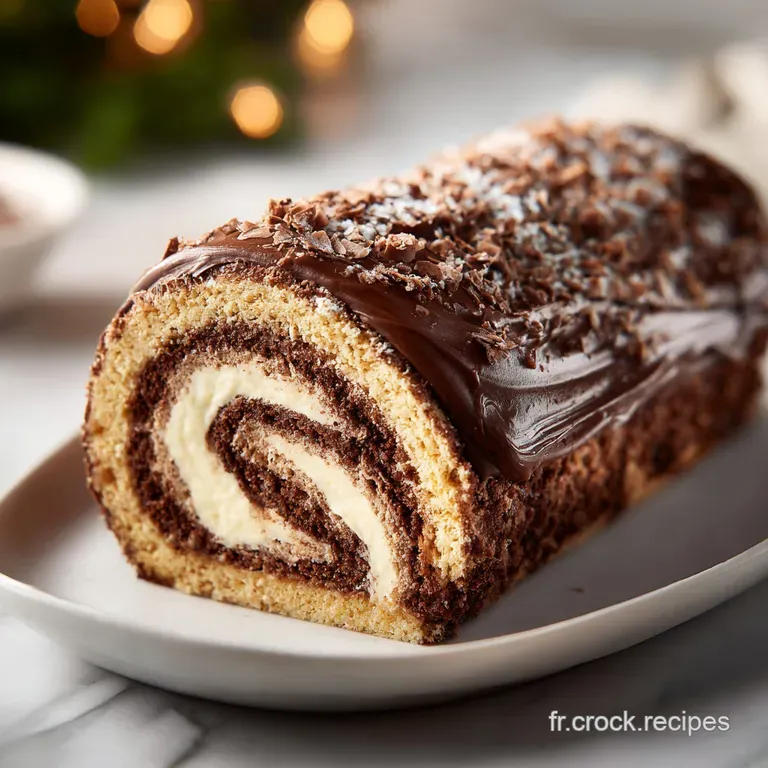 B&ucirc;che de No&euml;l: Vanille et Pralin&eacute; Croustillant