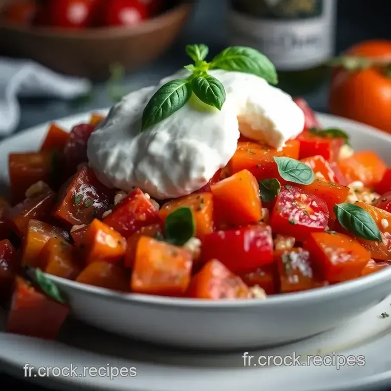 Burrata Et Tomates D &eacute;t&eacute; &Agrave; L huile D olive presentation