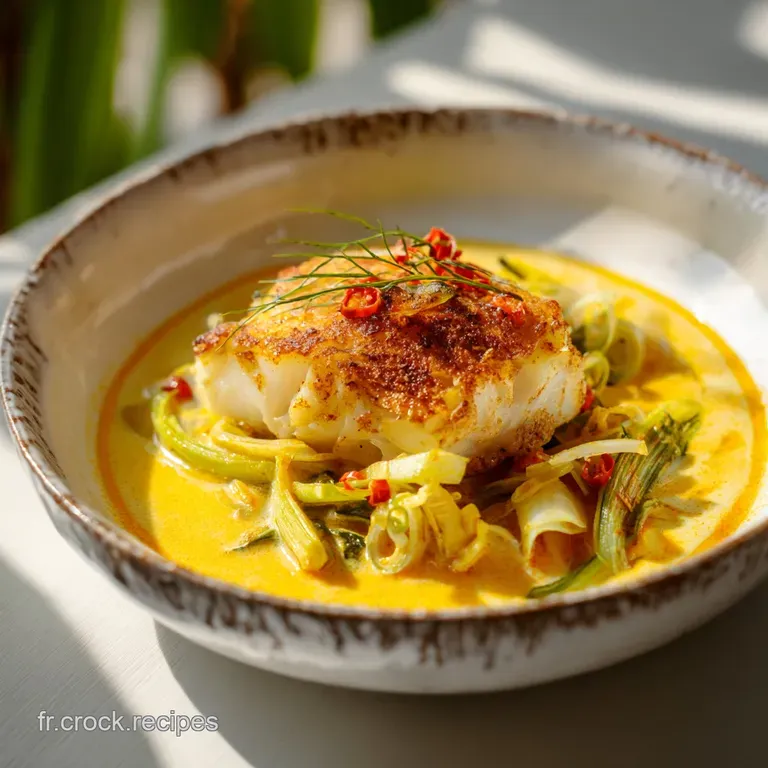 Cabillaud &Eacute;pic&eacute; au Poireau et Lait de Coco