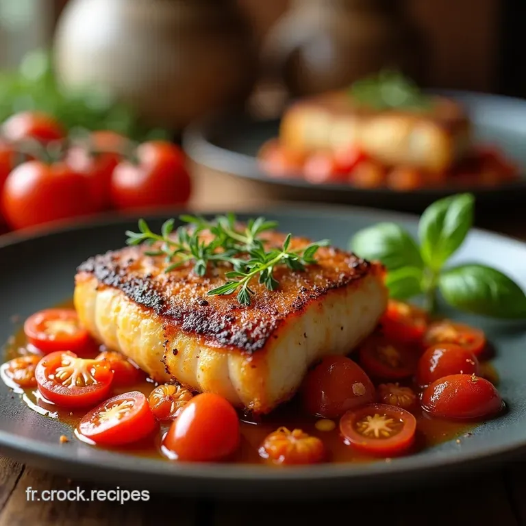 Cabillaud R&ocirc;ti Au Four Douceur Tomat&eacute;e Et Thym Proven&ccedil;al presentation