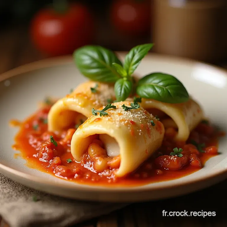 Cannellonis Maison Inratables L&eacute;l&eacute;gance Rustique De La Ricotta Et Du Parmesan Frais presentation