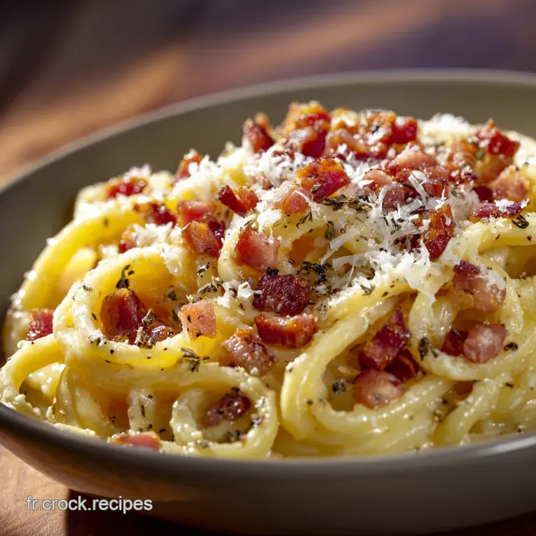 Carbonara De Pommes De Terre Aux P&eacute;pites De Guanciale Et Pecorino Affin&eacute; presentation