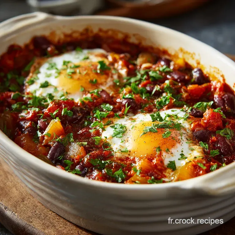 Chakchouka aux haricots rouges et poivrons le plat v&eacute;g&eacute;tarien complet