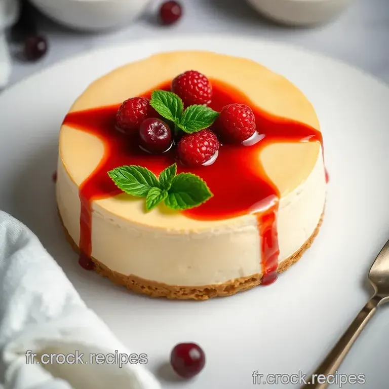 Cheesecake Classique Au Fromage Frais Et Coulis De Fruits Rouges presentation