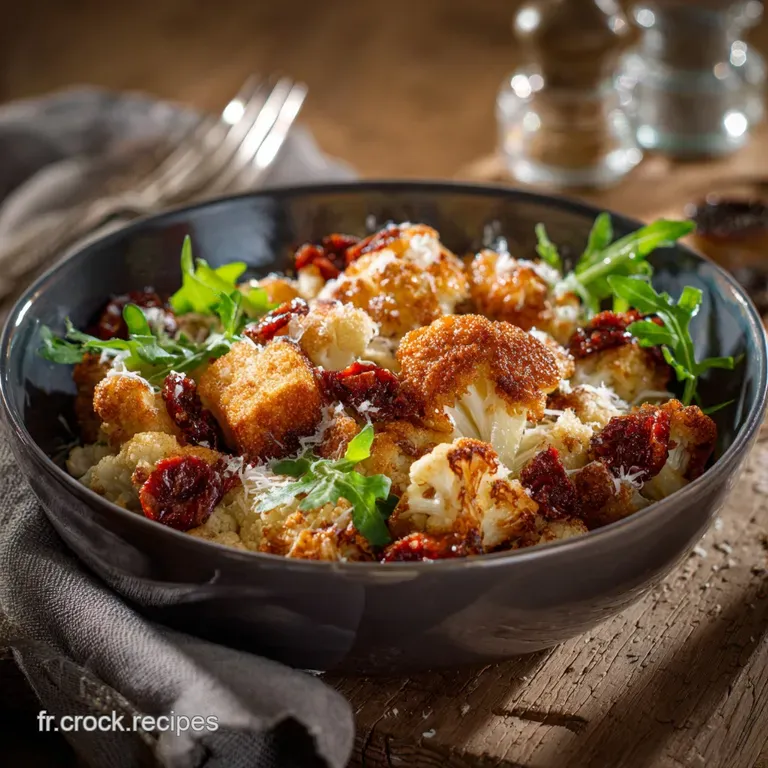 Choufleur Croustillant Parmesan Et Chorizo La Recette Facile Et Savoureuse Du Chef presentation