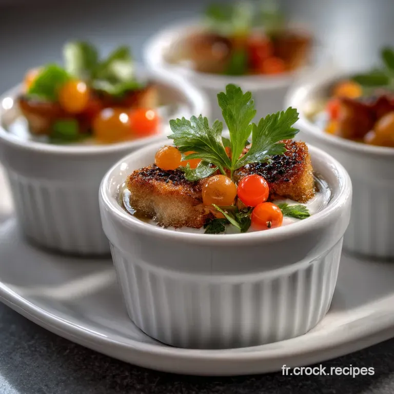 Elegant arrangement of chilled shrimp and avocado coupelles, garnished with a drizzle of lime and a hint of red pepper fla...