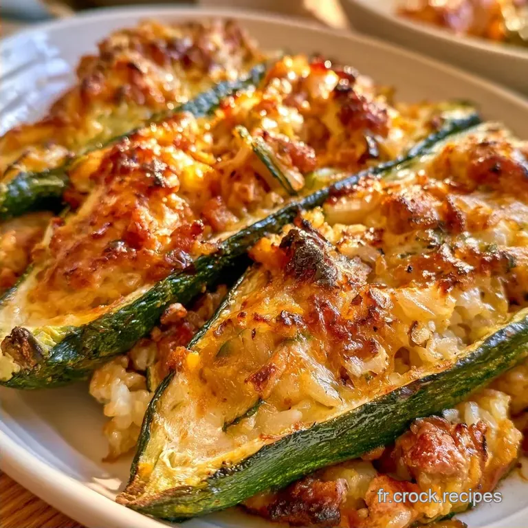Courgettes Farcies &agrave; la Viande Hach&eacute;e au Riz Basmati
