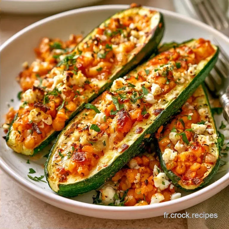 Courgettes Farcies aux Lentilles Corail et Feta
