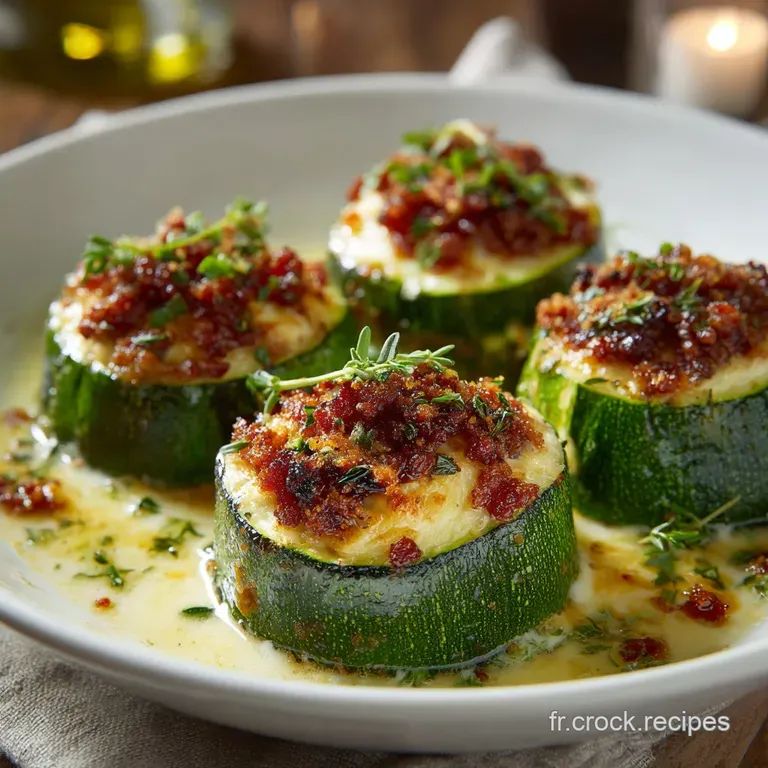 Courgettes Farcies Au Chorizo Ch&egrave;vre Et Parmesan Le Gratin Cr&eacute;meux Et Rapide presentation
