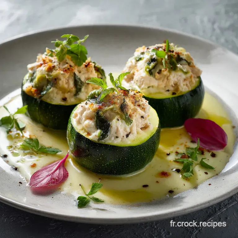 Courgettes Farcies Lgres : Volaille Ricotta et Basilic