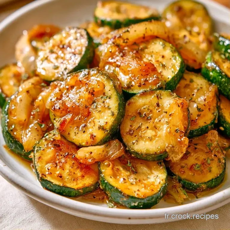 Courgettes fondantes dispos&eacute;es avec soin, parsem&eacute;es d'herbes fra&icirc;ches cisel&eacute;es sur une assiette en c&eacute;ramique mate.