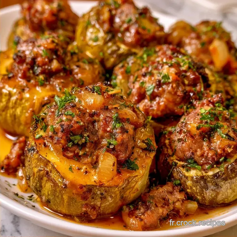 Courgettes Rondes Farcies &agrave; la Viande Hach&eacute;e