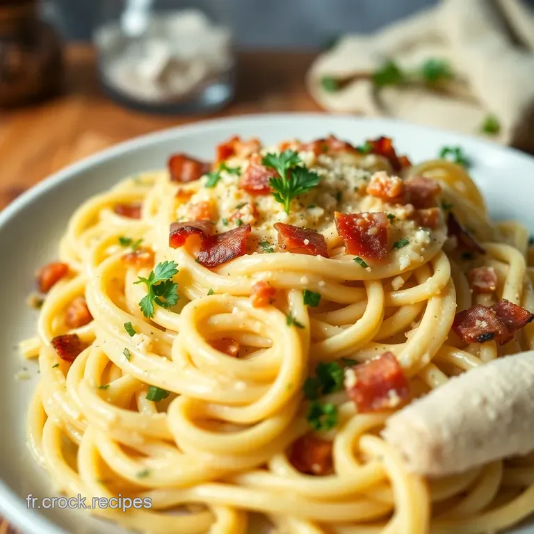 Creamy Bacon Carbonara the French Touch presentation