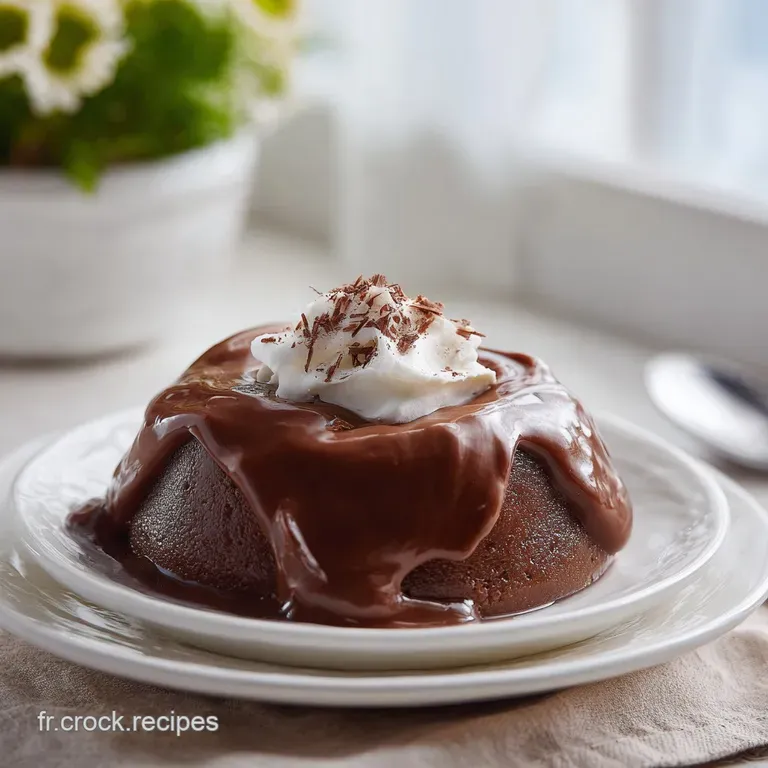 Silky chocolate custard elegantly spooned into a clear glass, topped with a single chocolate curl.